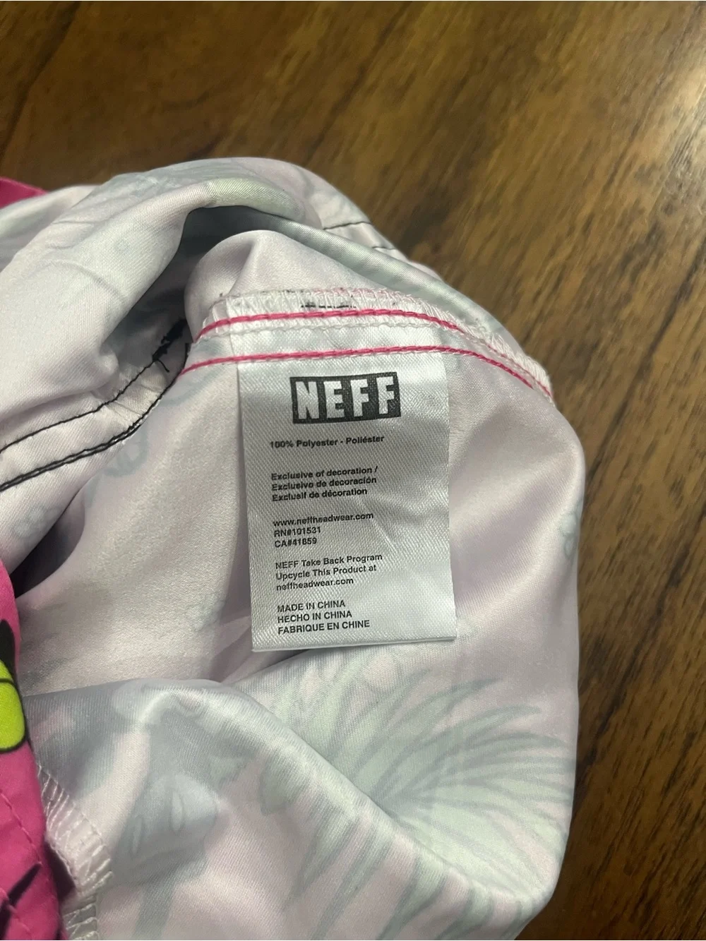 Neff x Disney Men's Large Pink Tropical Mickey Mouse Swim Trunks Board Shorts